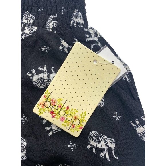 BeBop Shorts Juniors' LARGE Black White Elephant Animal Print Comfort Soft NEW - Picture 11 of 13